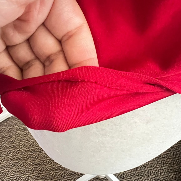 Vintage Y2K Red Glittery Floral Top 2000s Glam Coquette Romantic Small - Picture 5 of 5